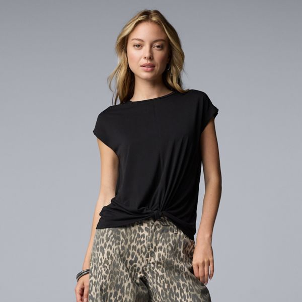 Женская футболка с узлом спереди Simply Vera Vera Wang, черный
Женская футболка с узлом спереди Simply Vera Vera Wang, черный