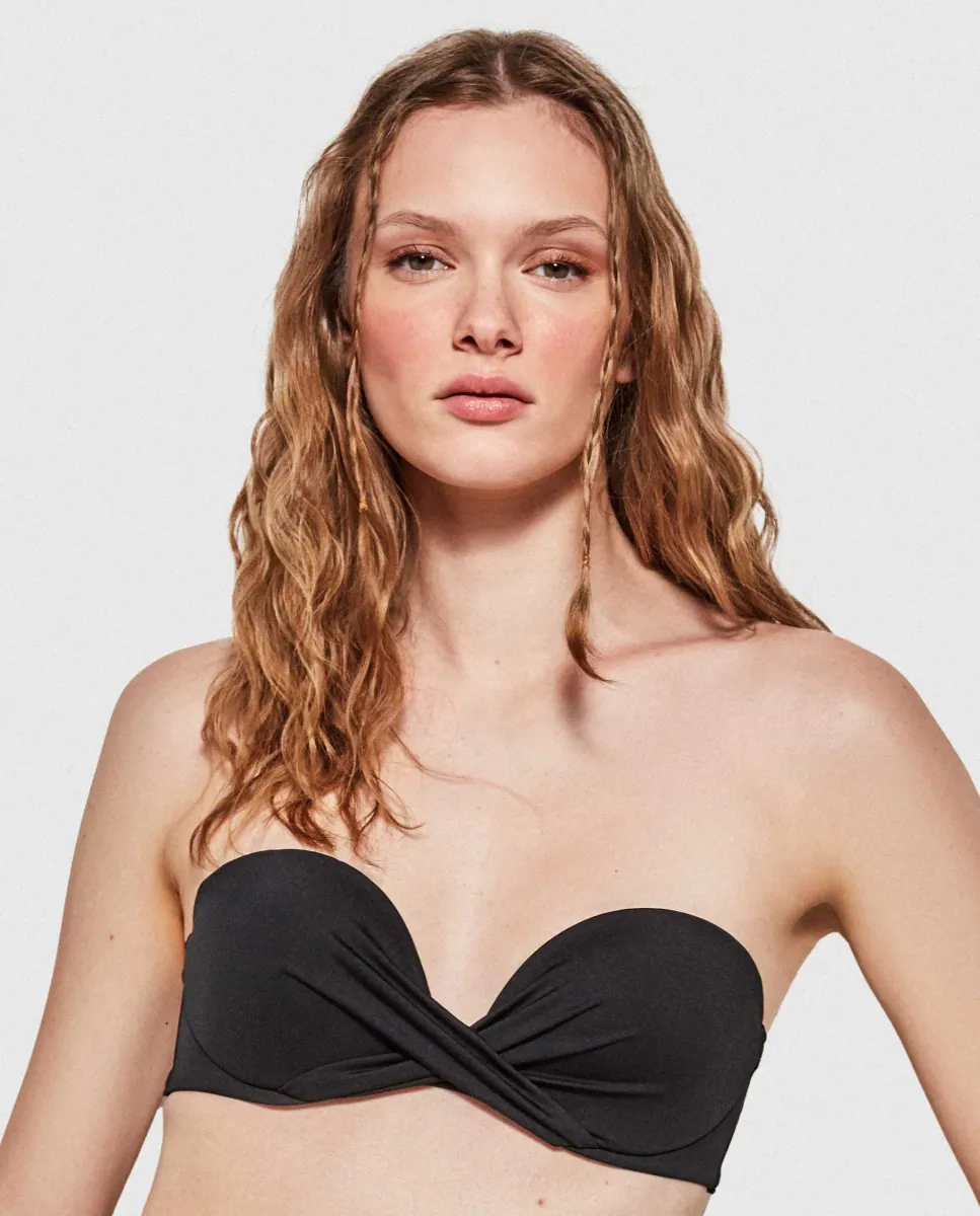 Лиф бикини-бандо из однотонной ткани Gisela, черный
Лиф бикини-бандо из однотонной ткани Gisela, черный