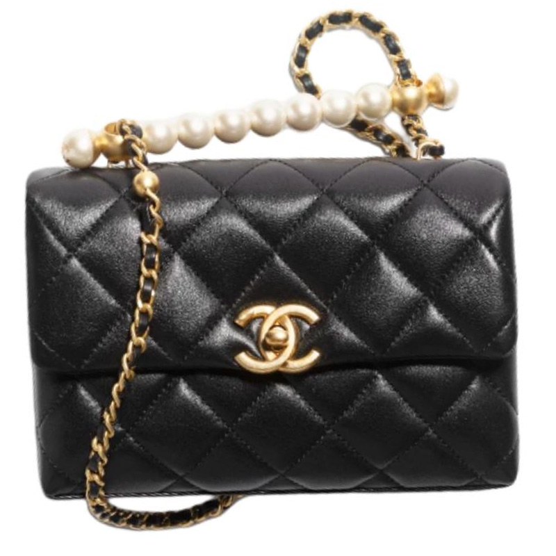 CHANEL Искусственная жемчужная блестящая кожаная сумка через плечо миниатюрная женская черная 
CHANEL Искусственная жемчужная блестящая кожаная сумка через плечо миниатюрная женская черная