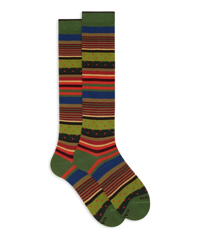 Длинные хлопчатобумажные носки в полоску и в горошек Gallo, мультиколор
Длинные хлопчатобумажные носки в полоску и в горошек Gallo, мультиколор