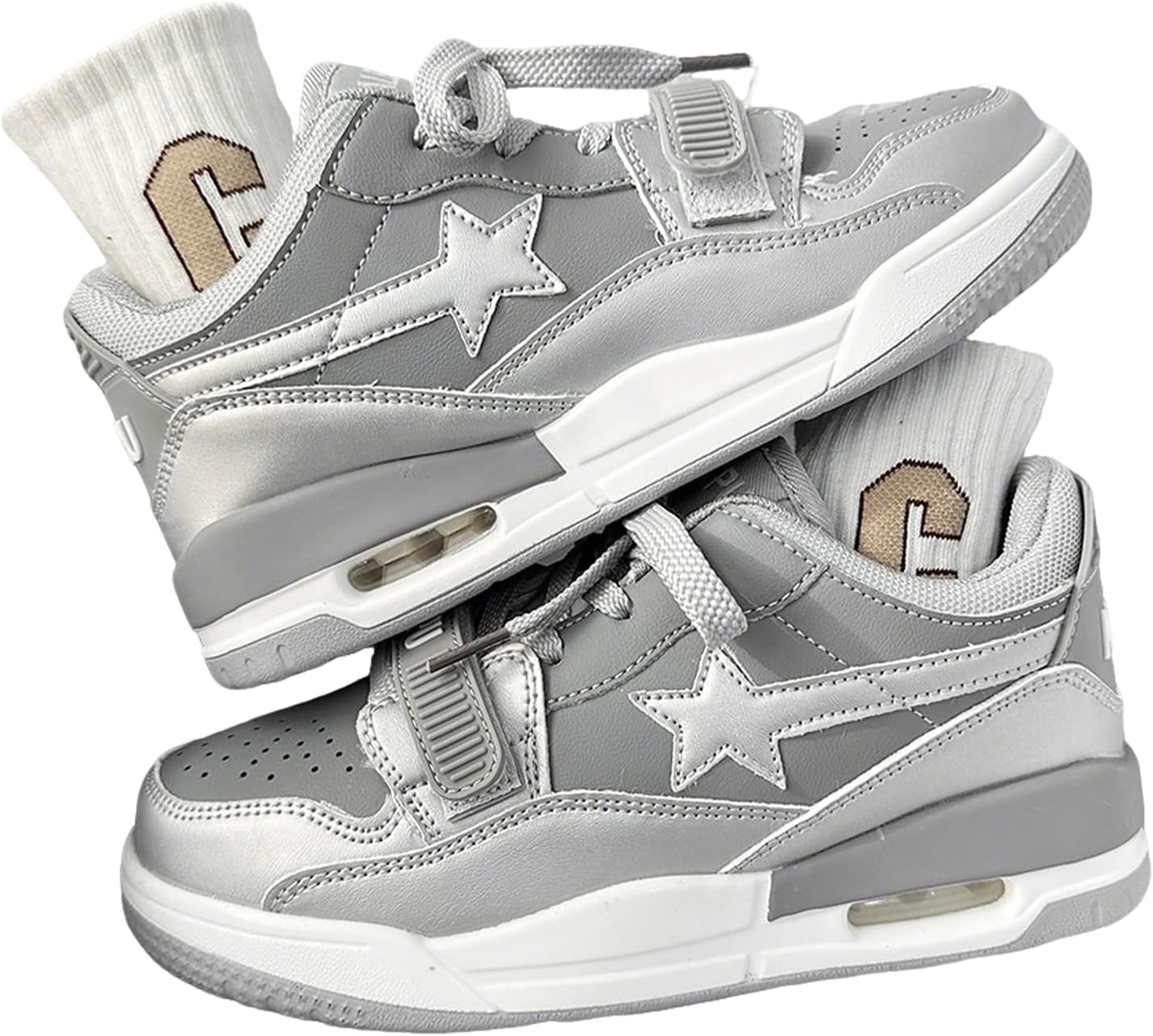 Женские и мужские высокие кроссовки на платформе Star Chunky с воздушной подушкой, удобной толстой подошвой для повседневной уличной носки Zqw, серебро
Женские и мужские высокие кроссовки на платформе Star Chunky с воздушной подушкой, удобной толстой подошвой для повседневной уличной носки Zqw, серебро