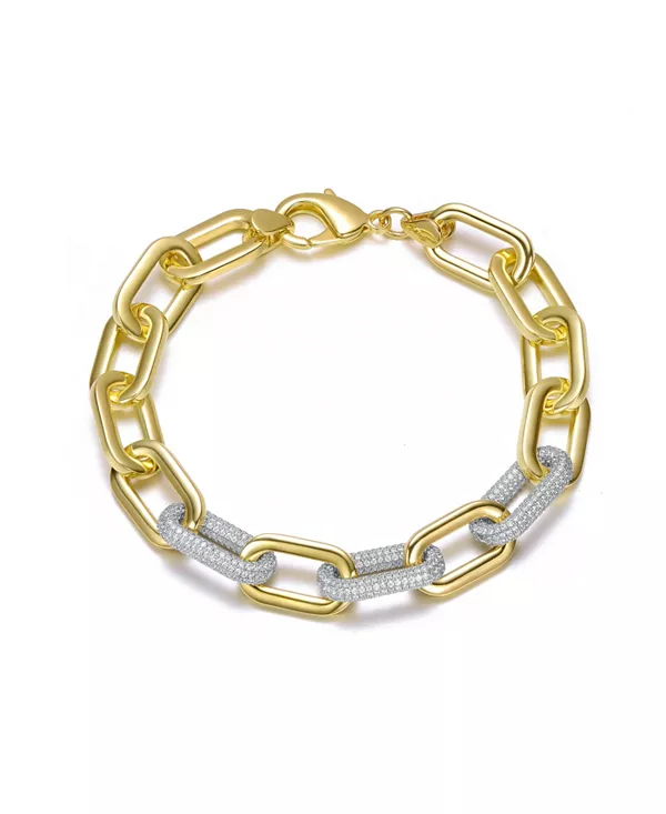 Двухцветный браслет-цепочка с прозрачными кубическими цирконами Rachel Glauber, two-toned
Двухцветный браслет-цепочка с прозрачными кубическими цирконами Rachel Glauber, two-toned