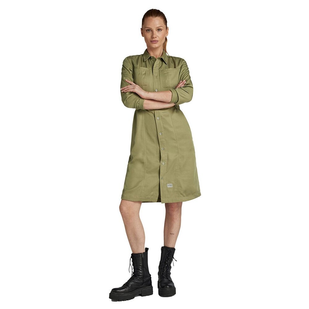 Платье G-Star Fitted long sleeve midi, зеленый
Платье G-Star Fitted long sleeve midi, зеленый