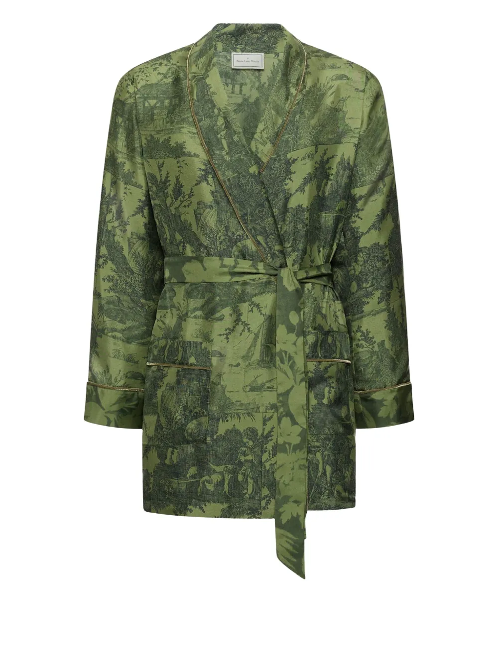 Шелковый халат с пейзажным принтом Pierre-Louis Mascia, зеленый
Шелковый халат с пейзажным принтом Pierre-Louis Mascia, зеленый