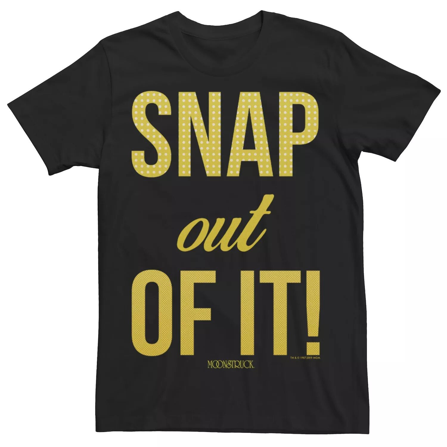 Мужская футболка с надписью Moonstruck Snap Out Of It Word Stack Licensed Character
Мужская футболка с надписью Moonstruck Snap Out Of It Word Stack Licensed Character