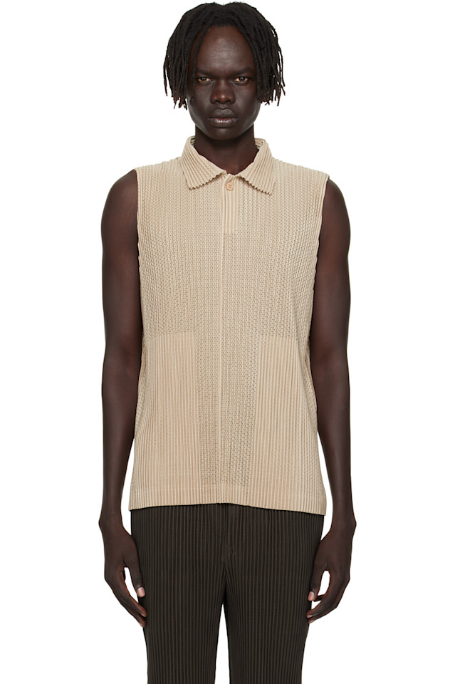 Поло из легкой сетки Homme Plissé Issey Miyake, бежевый
Поло из легкой сетки Homme Plissé Issey Miyake, бежевый