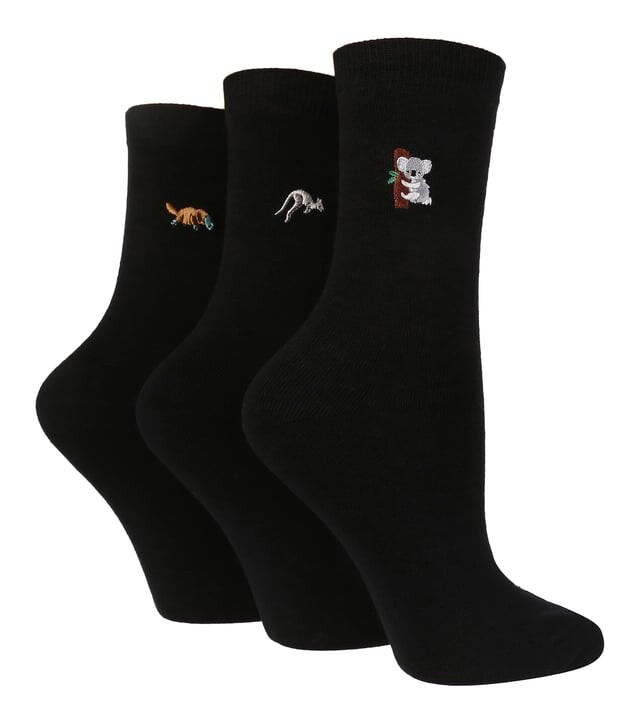 Набор из трех женских носков Wildfoot с вышивкой животных из насыщенного хлопка Wildfeet, черный
Набор из трех женских носков Wildfoot с вышивкой животных из насыщенного хлопка Wildfeet, черный