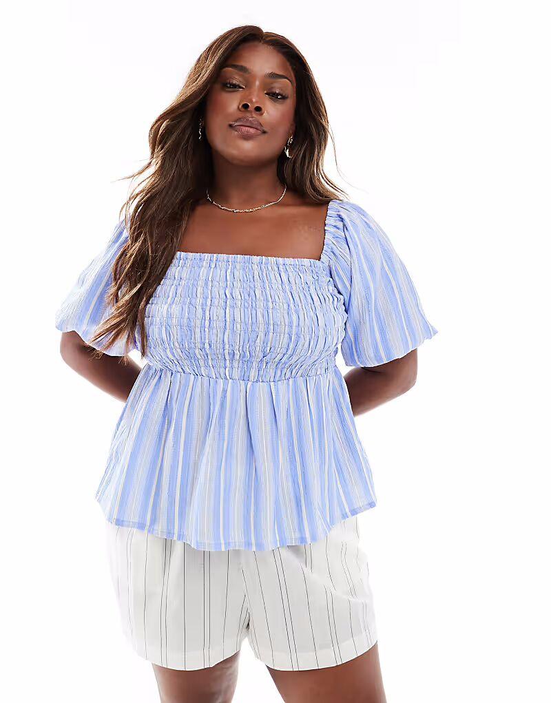 Топ New Look Curve в полоску с квадратным вырезом синего цвета New Look Plus
Топ New Look Curve в полоску с квадратным вырезом синего цвета New Look Plus