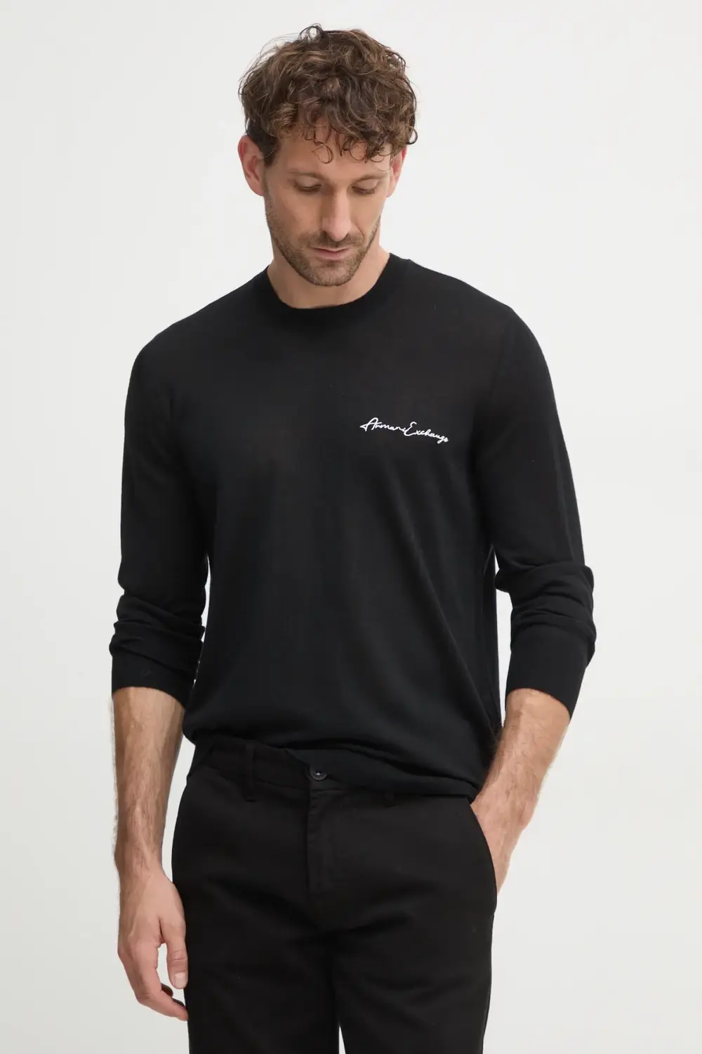 Шерстяной свитер Armani Exchange, черный
Шерстяной свитер Armani Exchange, черный