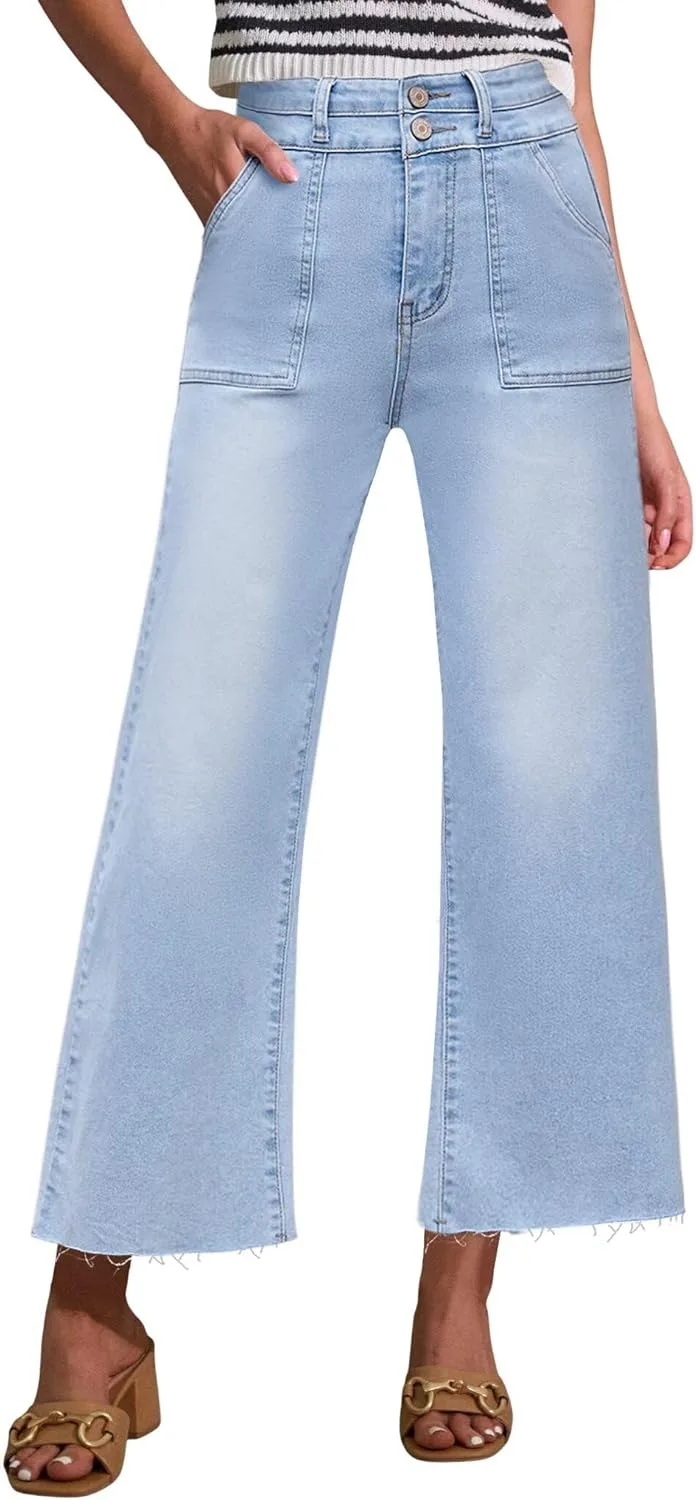 Allimy женские джинсы с высокой посадкой, укороченные, широкие
Allimy женские джинсы с высокой посадкой, укороченные, широкие