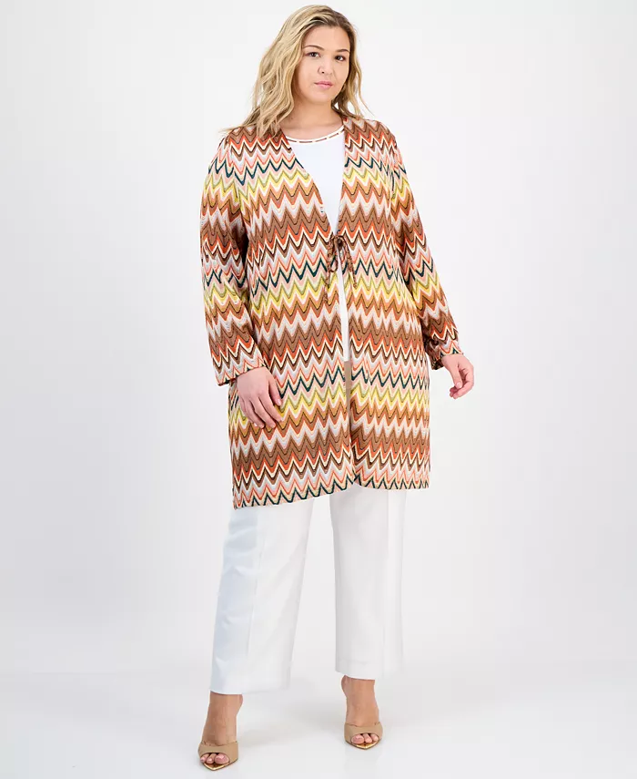 Кардиган больших размеров с принтом и завязками спереди Kasper, оранжевый
Кардиган больших размеров с принтом и завязками спереди Kasper, оранжевый