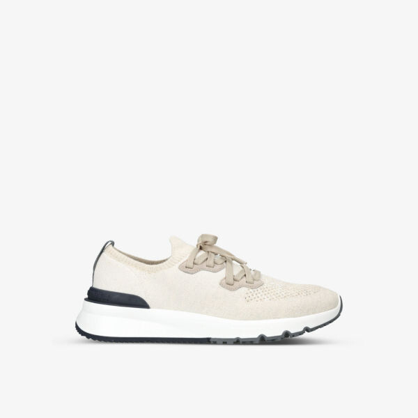 Трикотажные низкие кеды с тиснением бренда Brunello Cucinelli, бежевый
Трикотажные низкие кеды с тиснением бренда Brunello Cucinelli, бежевый