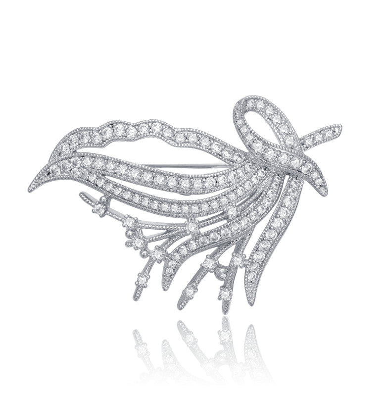 Брошь-цветок в виде струящихся лепестков, покрытая белым золотом и прозрачными кубическими цирконами Rachel Glauber, серебряный
Брошь-цветок в виде струящихся лепестков, покрытая белым золотом и прозрачными кубическими цирконами Rachel Glauber, серебряный