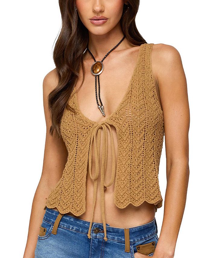 Sadiee Топ с разрезом спереди Edikted, коричневый
Sadiee Топ с разрезом спереди Edikted, коричневый