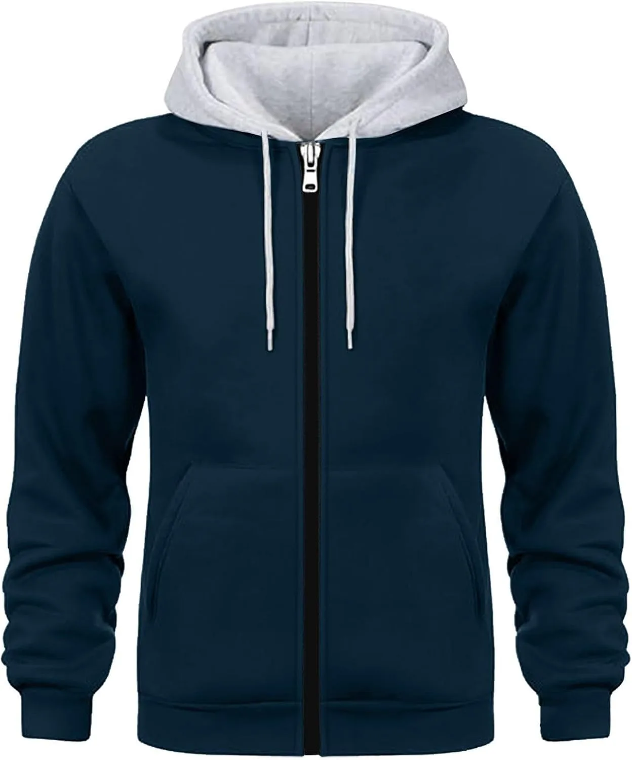 Мужская худи на молнии с капюшоном и карманами
Мужская худи на молнии с капюшоном и карманами