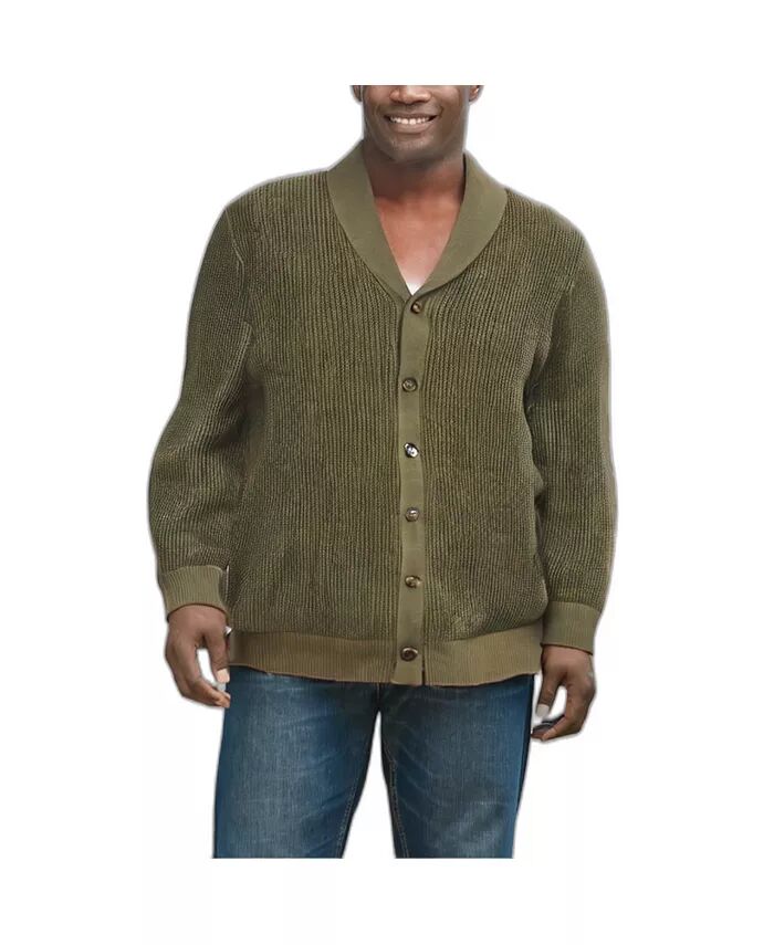 Мужской свитер-кардиган с воротником-шалью для больших и высоких мужчин KingSize, зеленый 
Мужской свитер-кардиган с воротником-шалью для больших и высоких мужчин KingSize, зеленый