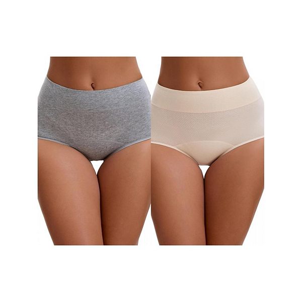 2 упаковки женских непромокаемых трусиков с высокой талией, эластичным поясом и полным покрытием для контроля живота Inspire Chic, Beige Gray
2 упаковки женских непромокаемых трусиков с высокой талией, эластичным поясом и полным покрытием для контроля живота Inspire Chic, Beige Gray