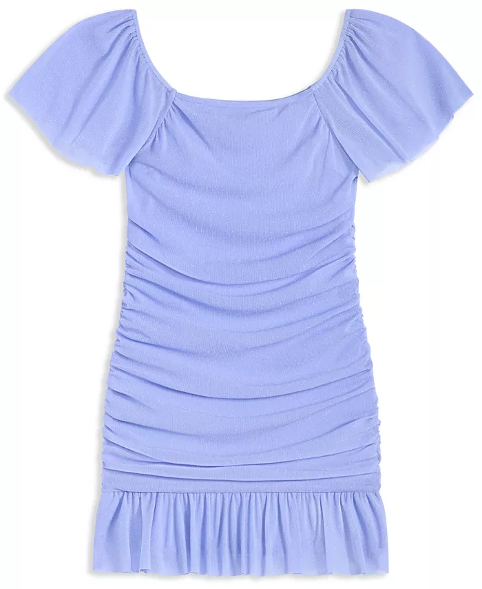 Платье с рюшами и расклешенными рукавами из блестящего трикотажа Big Girls With Jules, синий
Платье с рюшами и расклешенными рукавами из блестящего трикотажа Big Girls With Jules, синий