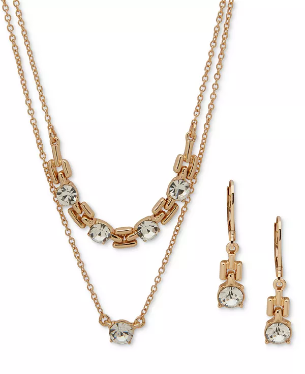 Серьги-Подвески с кристаллами и двухрядное ожерелье, 16 дюймов + удлинитель 3 дюйма Anne Klein, gold
Серьги-Подвески с кристаллами и двухрядное ожерелье, 16 дюймов + удлинитель 3 дюйма Anne Klein, gold