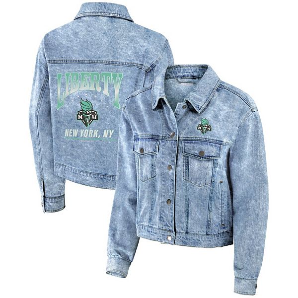 Женская синяя джинсовая куртка new york liberty на молнии Wear By Erin Andrews
Женская синяя джинсовая куртка new york liberty на молнии Wear By Erin Andrews