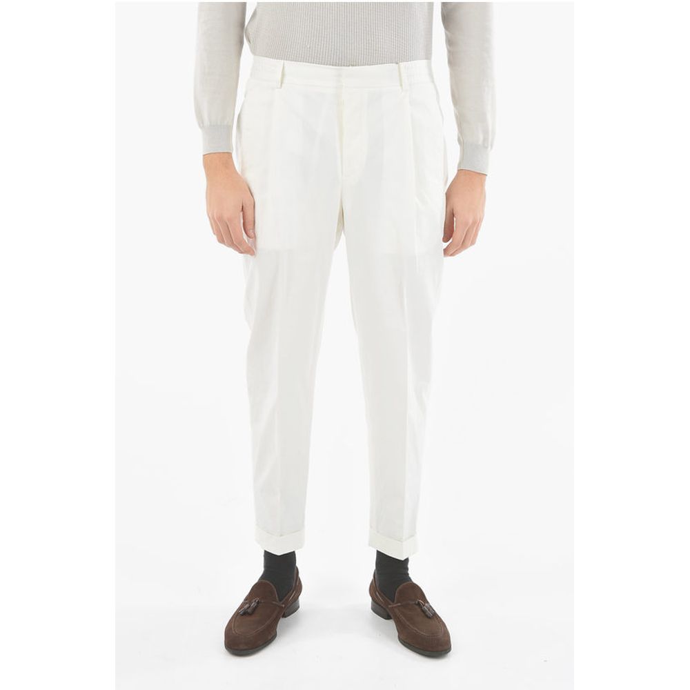 CC COLLECTION Брюки RESET из эластичного хлопка с одинарной складкой Corneliani, White 
CC COLLECTION Брюки RESET из эластичного хлопка с одинарной складкой Corneliani, White