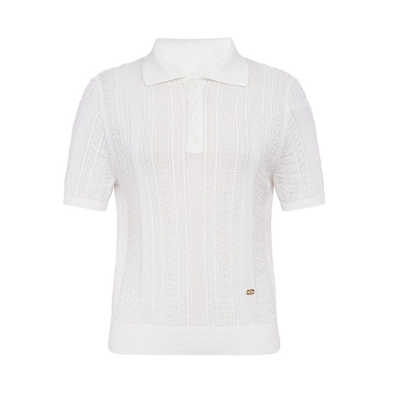 Свитер женский Deep Breath с воротником-поло, белый
Свитер женский Deep Breath с воротником-поло, белый