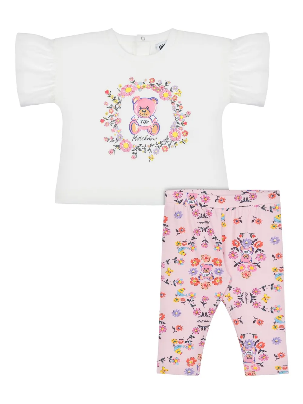 Комплект из топа и брюк с принтом Moschino Kids, белый
Комплект из топа и брюк с принтом Moschino Kids, белый