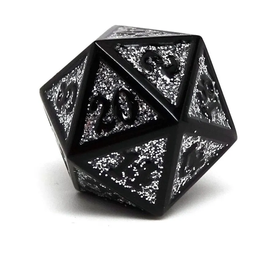 Металл d20 — героический кубик металлического блеска — серебристый с черным, Dice - Metal Single Dice (Easy Roller Dice)
Металл d20 — героический кубик металлического блеска — серебристый с черным, Dice - Metal Single Dice (Easy Roller Dice)