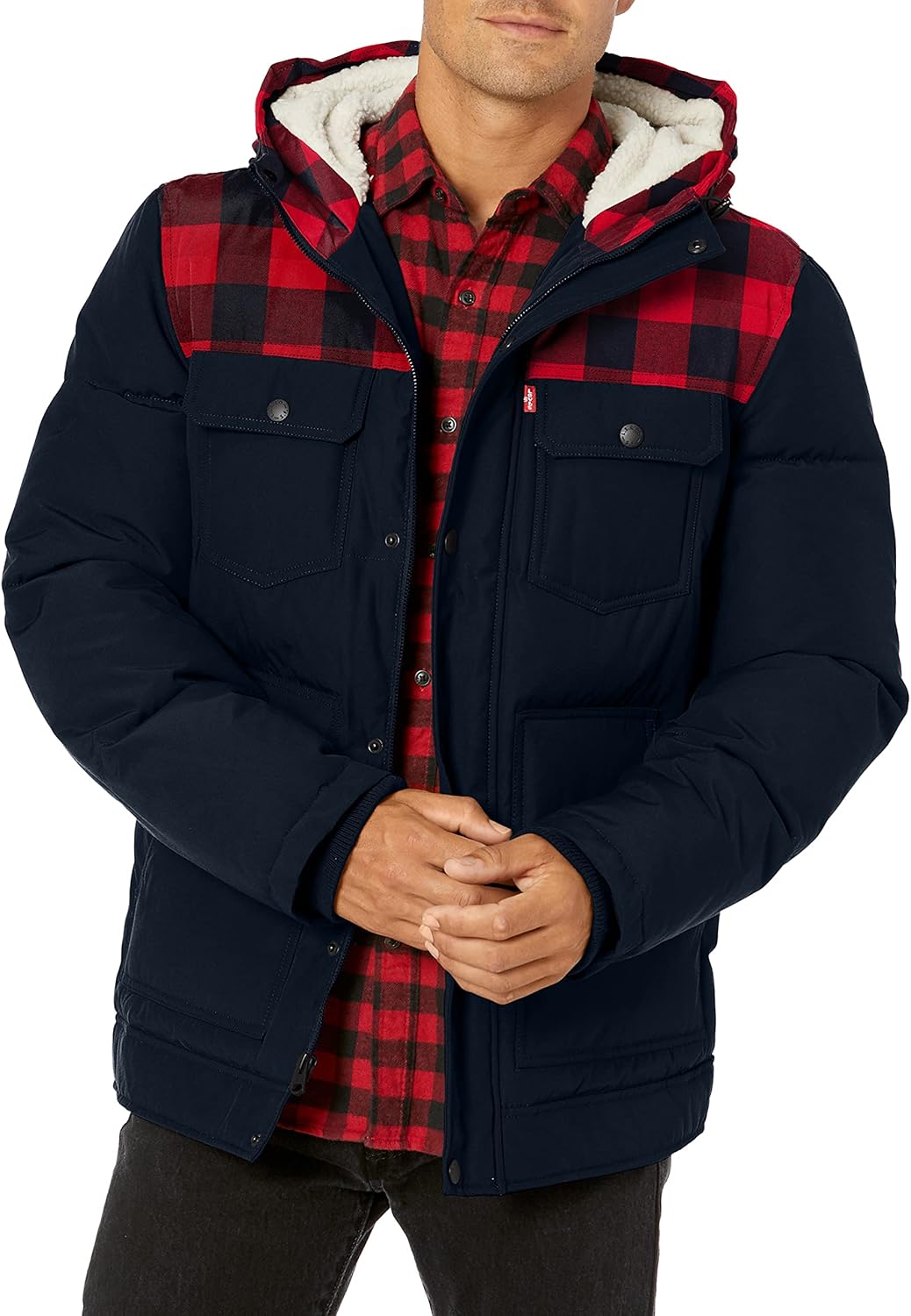Мужская куртка Levi's Heavyweight средней длины с капюшоном в стиле милитари, Red Buffalo Plaid/Navy
Мужская куртка Levi's Heavyweight средней длины с капюшоном в стиле милитари, Red Buffalo Plaid/Navy