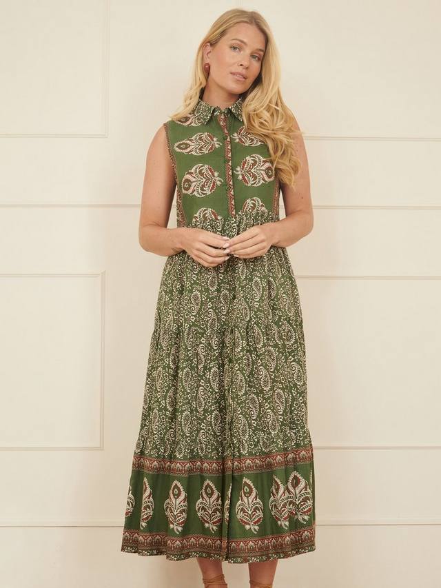 Платье-рубашка без рукавов с листовым принтом Yumi, Green/Multi
Платье-рубашка без рукавов с листовым принтом Yumi, Green/Multi