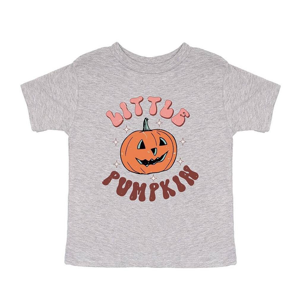 Молодежная футболка Little Pumpkin с короткими рукавами и рисунком в стиле ретро The Juniper Shop, цвет Heather Grey