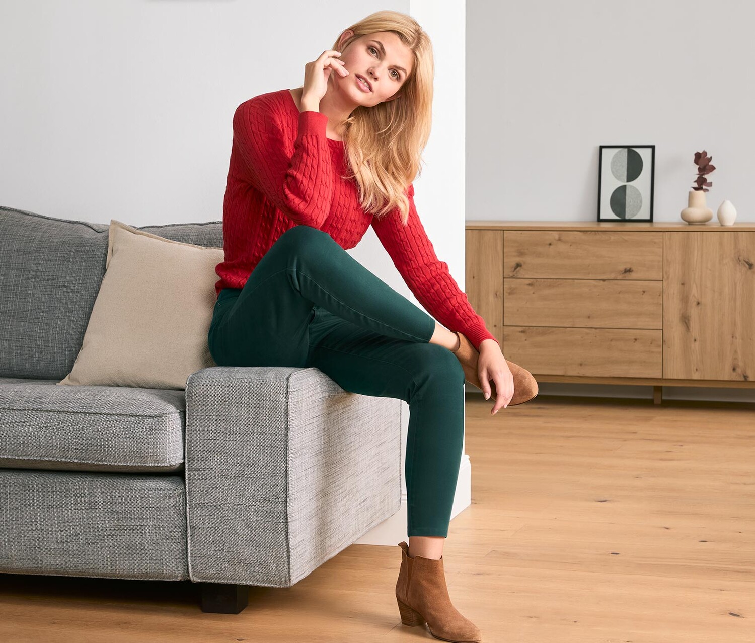 Брюки из твила Tchibo, темно-зеленый
Брюки из твила Tchibo, темно-зеленый