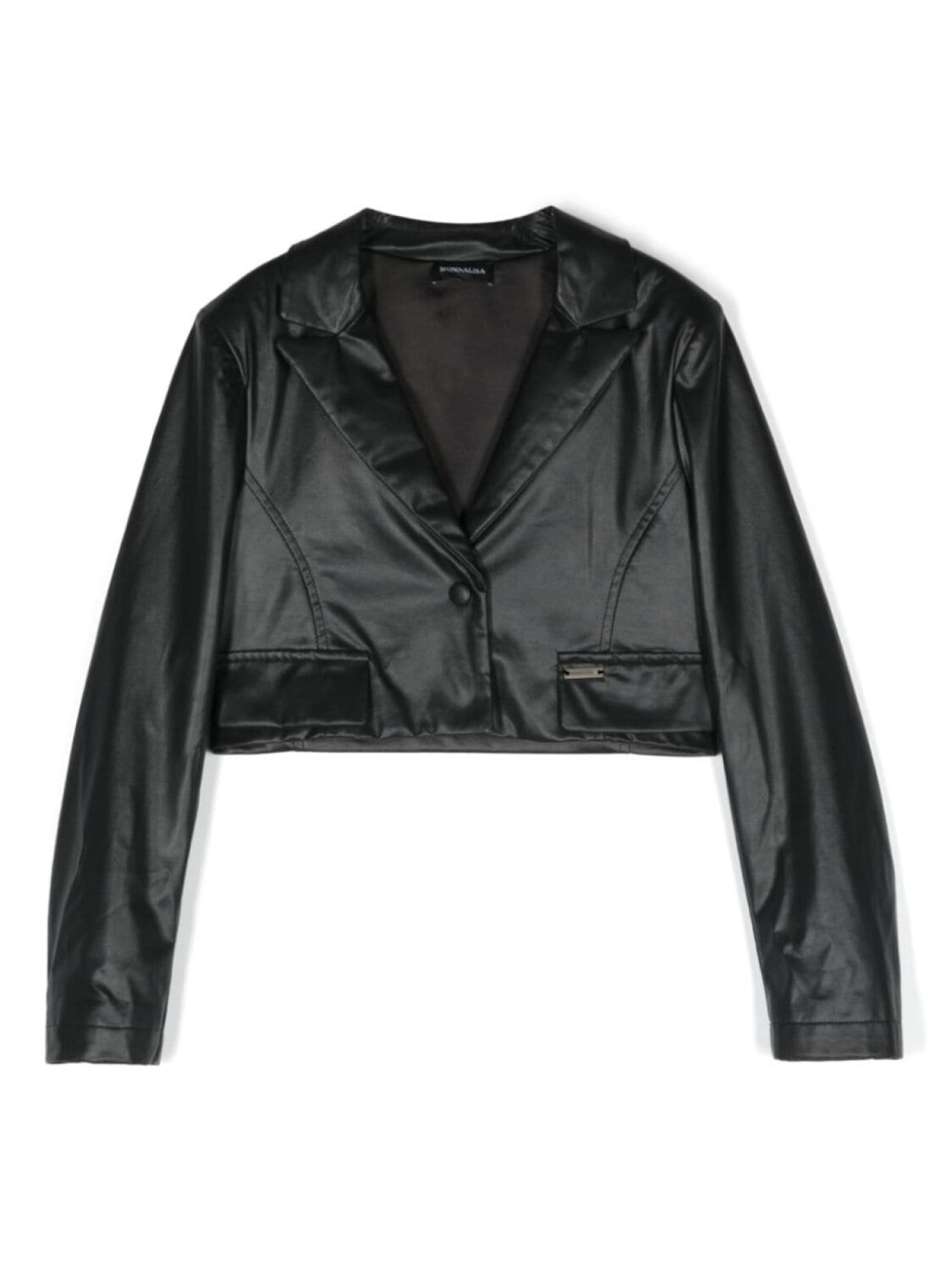 Monnalisa укороченный однобортный блейзер, черный 
Monnalisa укороченный однобортный блейзер, черный