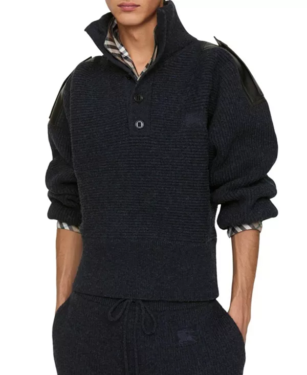 Шерстяной свитер с полузастежкой на пуговицы Burberry, серый
Шерстяной свитер с полузастежкой на пуговицы Burberry, серый