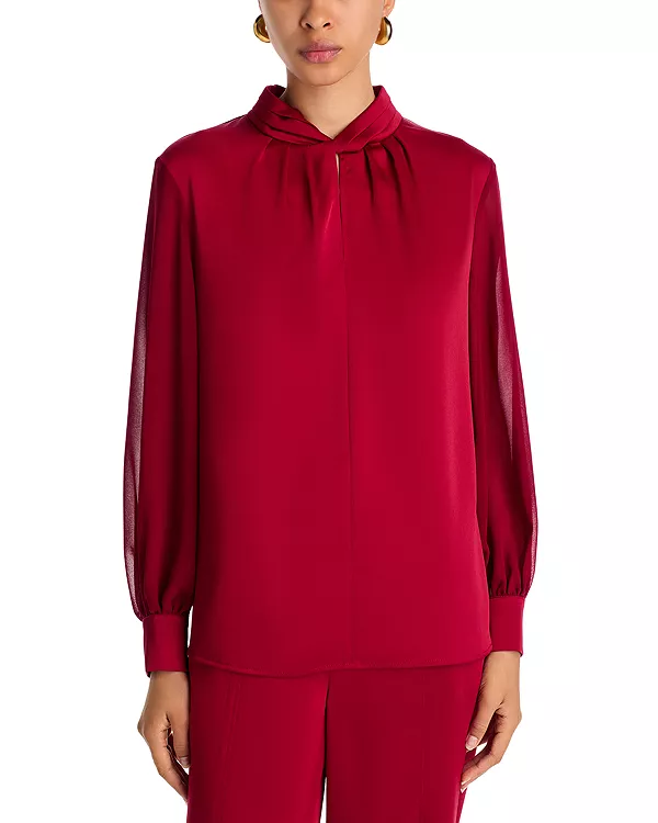 Блузка с вырезом-«замочной скважиной» и перекрученным горловиной Misook, красный
Блузка с вырезом-«замочной скважиной» и перекрученным горловиной Misook, красный