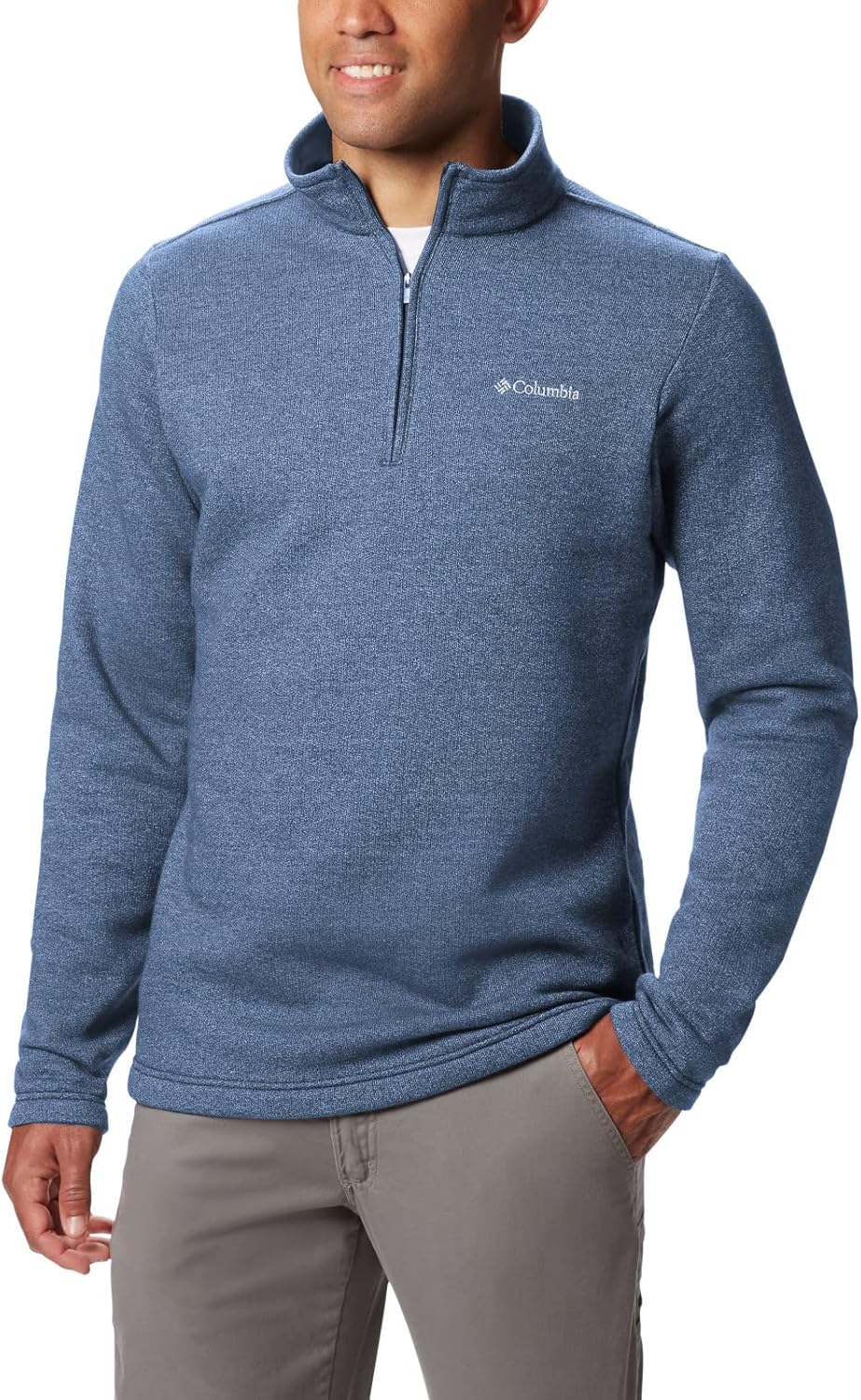 Columbia Men's Great Hart Mountain III Half Zip, Bluestone Heather
Columbia Men's Great Hart Mountain III Half Zip, Bluestone Heather