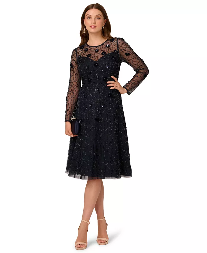 Миниатюрное платье миди из бархата с бусинами Adrianna Papell
Миниатюрное платье миди из бархата с бусинами Adrianna Papell