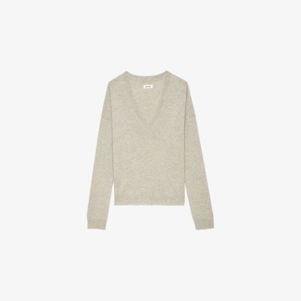 Джемпер Zadig&Voltaire с V-образным вырезом кашемировый, экрю 
Джемпер Zadig&Voltaire с V-образным вырезом кашемировый, экрю