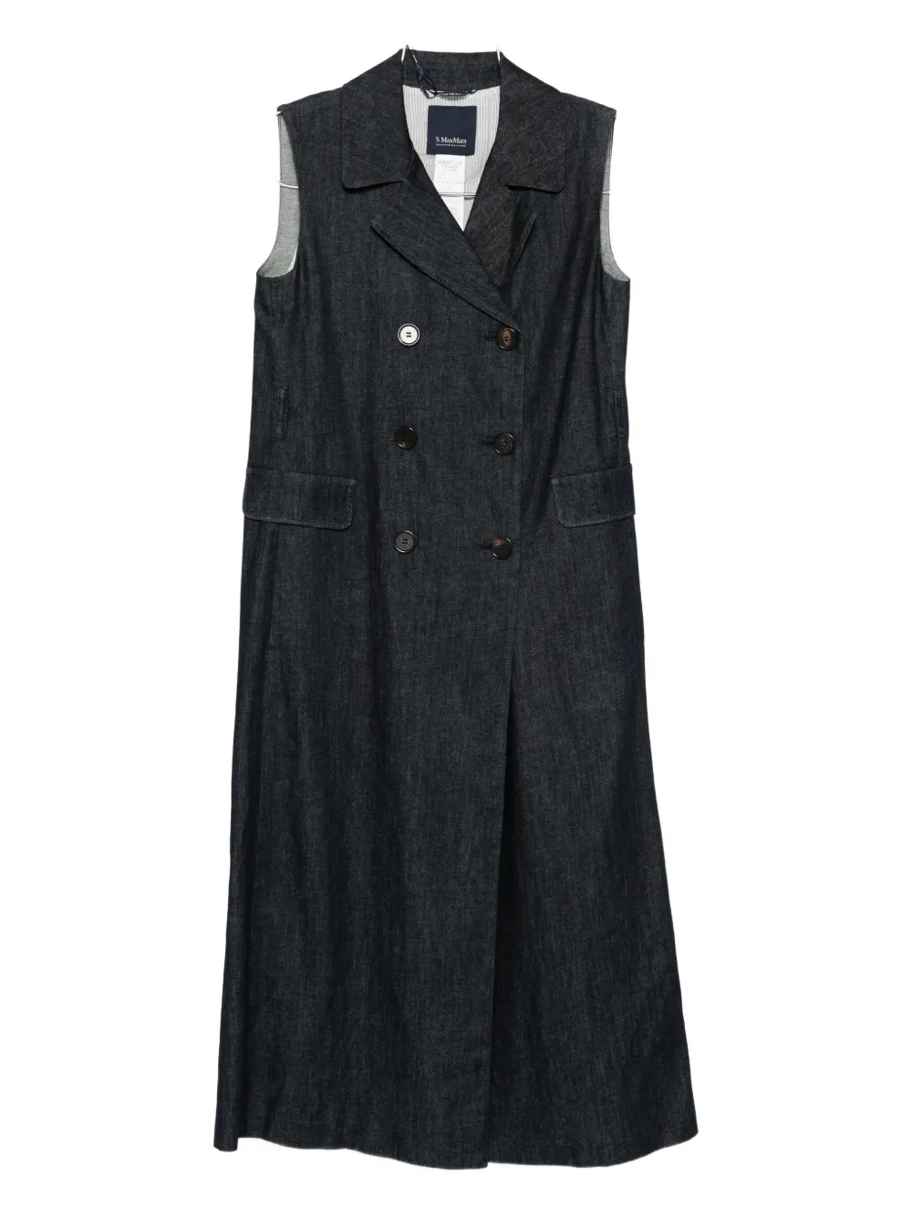 Платье-рубашка миди без рукавов 'S Max Mara, синий 
Платье-рубашка миди без рукавов 'S Max Mara, синий