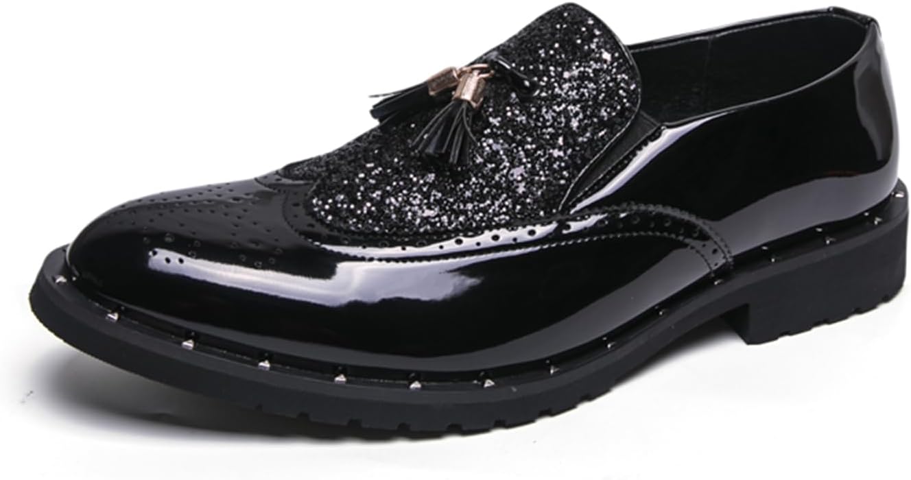 Мужские блестящие лаковые броги-лоферы без шнуровки с кисточками, низкий каблук, легкие, мягкие, классический круглый носок, крыло-деталь, стильные заклепки, для вечеринок, свадеб, официальных мероприятий, ночного клуба и бизнеса Tengfeifly, чер...
Мужские блестящие лаковые броги-лоферы без шнуровки с кисточками, низкий каблук, легкие, мягкие, классический круглый носок, крыло-деталь, стильные заклепки, для вечеринок, свадеб, официальных мероприятий, ночного клуба и бизнеса Tengfeifly, чер...
