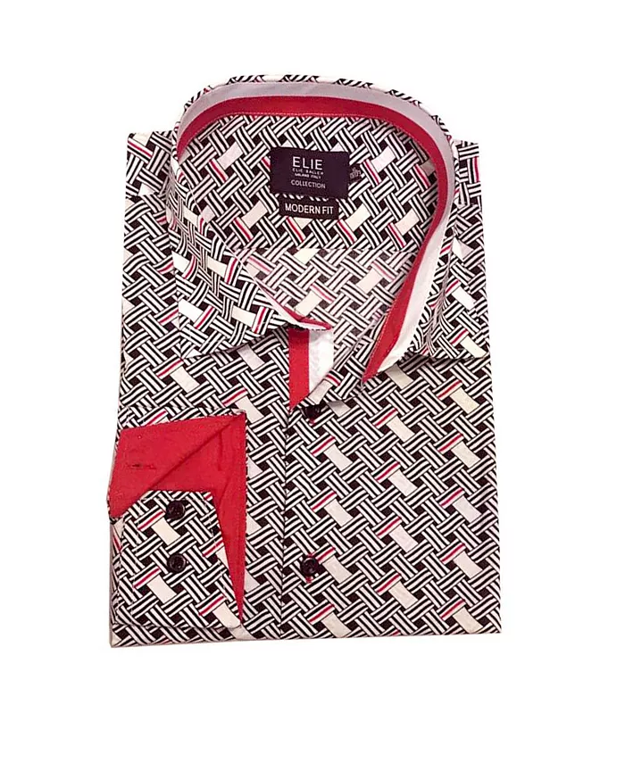 Черная облегающая рубашка на пуговицах с принтом для мальчиков Little Boys Elie Balleh, черный 
Черная облегающая рубашка на пуговицах с принтом для мальчиков Little Boys Elie Balleh, черный