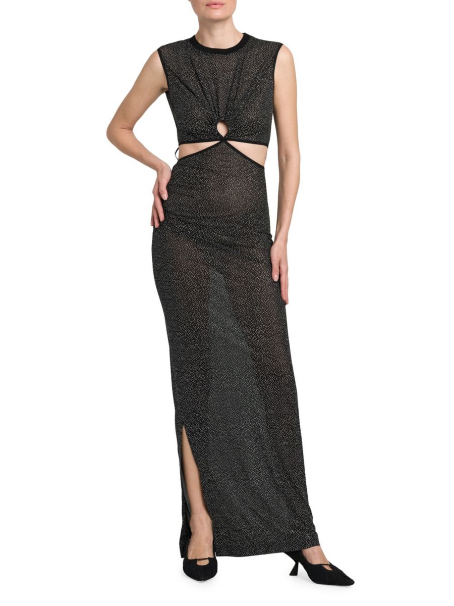 Платье макси с блестящей сеткой и вырезом-замочной скважиной Nensi Dojaka, черный
Платье макси с блестящей сеткой и вырезом-замочной скважиной Nensi Dojaka, черный