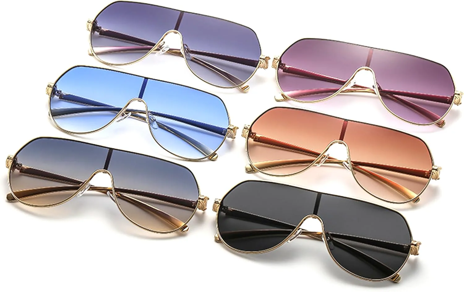 bullabulling Ретро цельные солнцезащитные очки для женщин и мужчин в винтажной металлической оправе, очки-пилот с градиентными линзами UV400, Purple Pink
bullabulling Ретро цельные солнцезащитные очки для женщин и мужчин в винтажной металлической оправе, очки-пилот с градиентными линзами UV400, Purple Pink