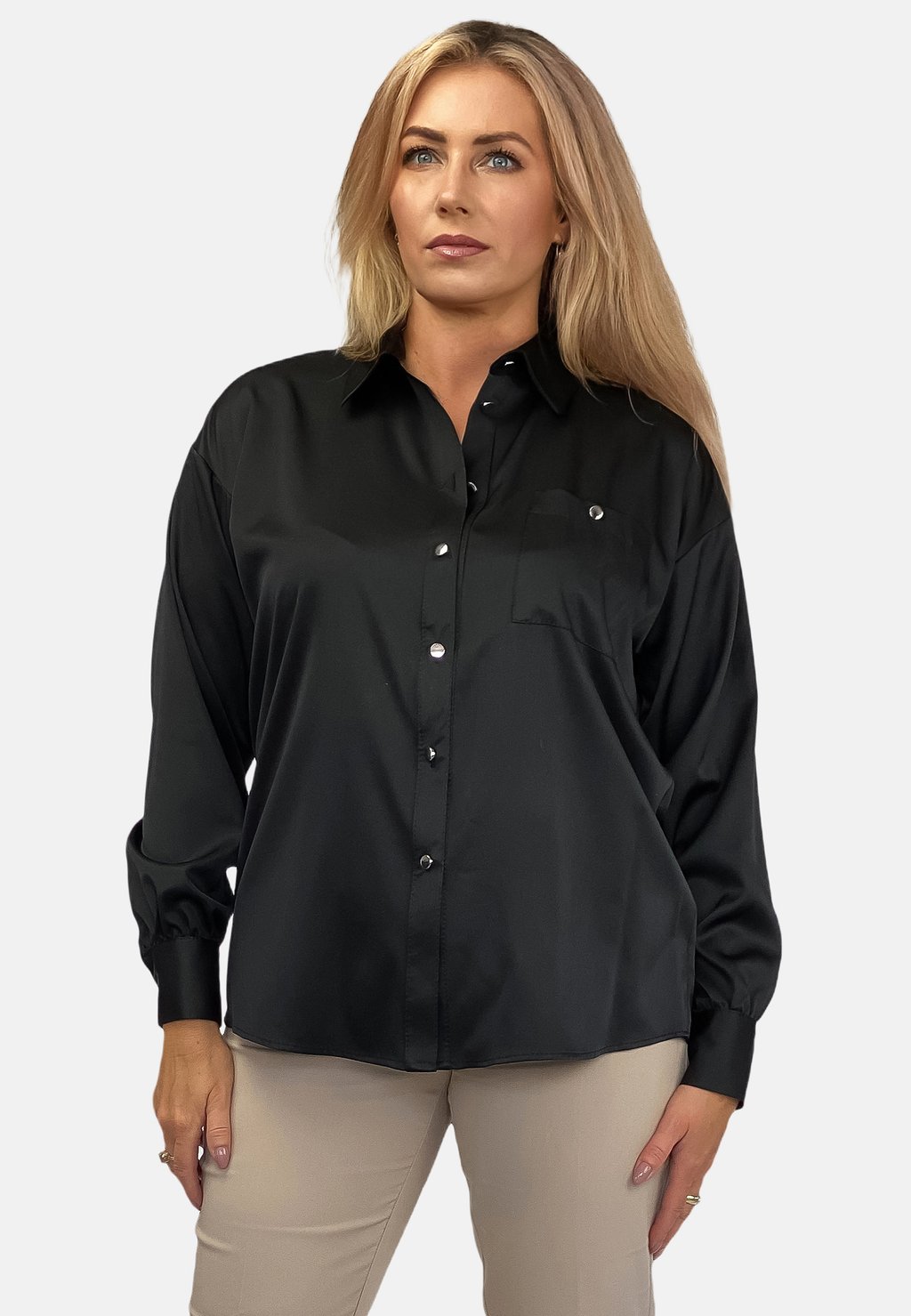 Блузка на пуговицах REGINA FASHION, черный
Блузка на пуговицах REGINA FASHION, черный