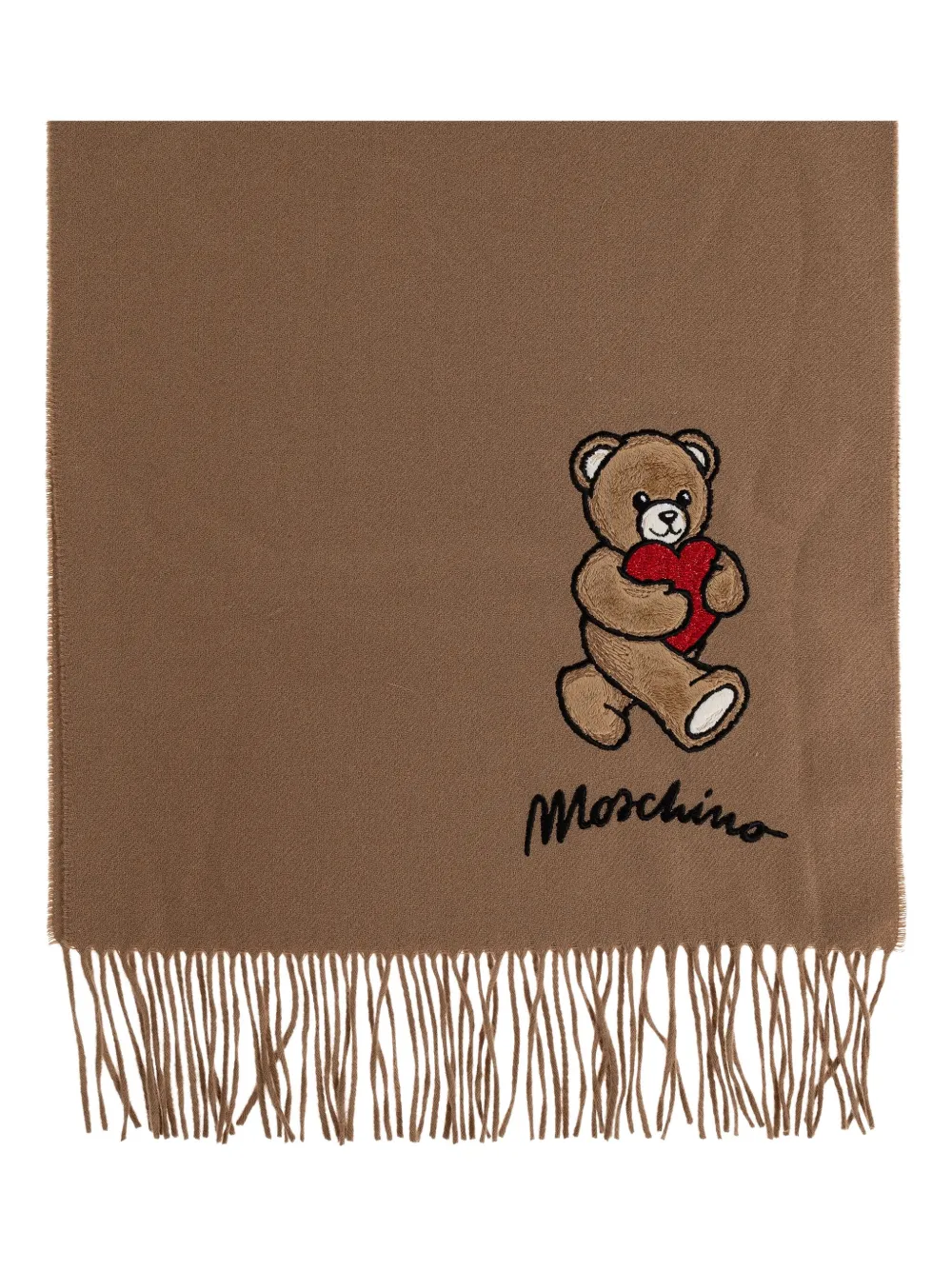 Шарф с вышитыми сердечками Moschino, нейтральный
Шарф с вышитыми сердечками Moschino, нейтральный