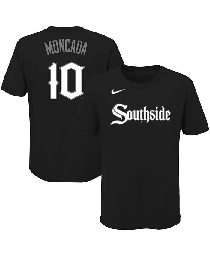 Черная футболка Yoan Moncada для мальчиков и девочек Chicago White Sox City Connect с именем и номером Nike, черный
Черная футболка Yoan Moncada для мальчиков и девочек Chicago White Sox City Connect с именем и номером Nike, черный