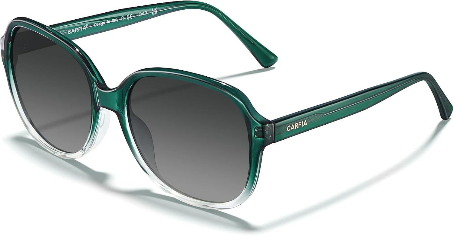 Солнцезащитные очки CARFIA Acetate Oversized Square Polarized Sunglasses for Women с защитой от УФ-излучения, в стиле ретро, большие и стильные, 7-2. Clear Green Frame Gray Gradient Lens
Солнцезащитные очки CARFIA Acetate Oversized Square Polarized Sunglasses for Women с защитой от УФ-излучения, в стиле ретро, большие и стильные, 7-2. Clear Green Frame Gray Gradient Lens