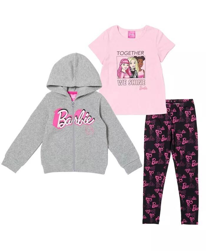 Флисовая толстовка с капюшоном на молнии для девочек, футболка с рисунком и леггинсы, комплект из 3 предметов Barbie, серый
Флисовая толстовка с капюшоном на молнии для девочек, футболка с рисунком и леггинсы, комплект из 3 предметов Barbie, серый