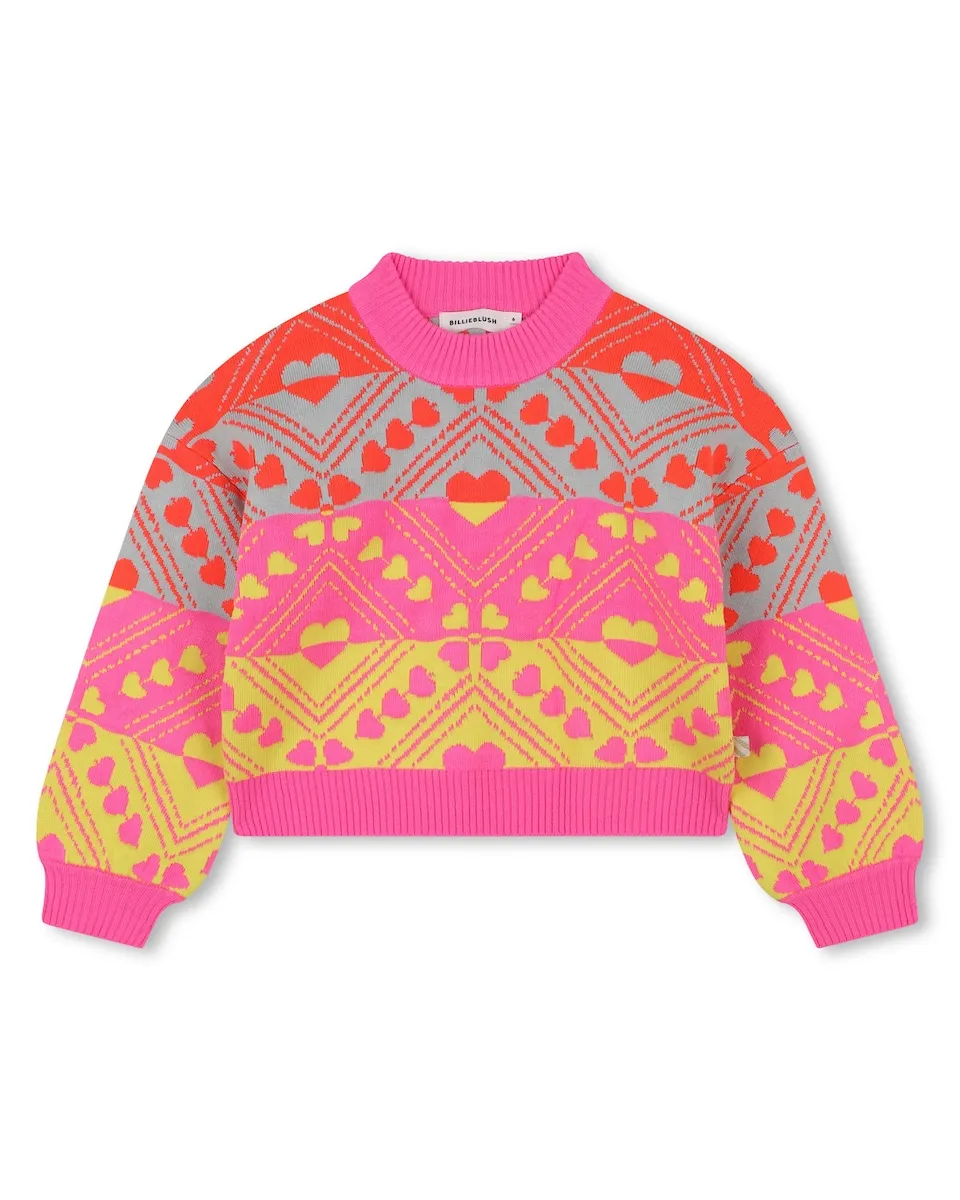 Детский джемпер с жаккардовым узором в виде сердечек Billieblush, розовый
Детский джемпер с жаккардовым узором в виде сердечек Billieblush, розовый