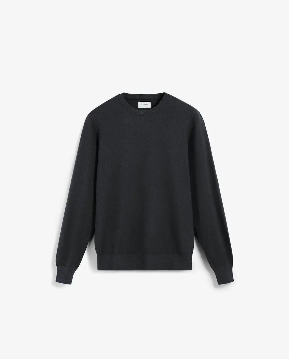 Мужской шерстяной свитер с круглым вырезом Scalpers, темно-серый
Мужской шерстяной свитер с круглым вырезом Scalpers, темно-серый